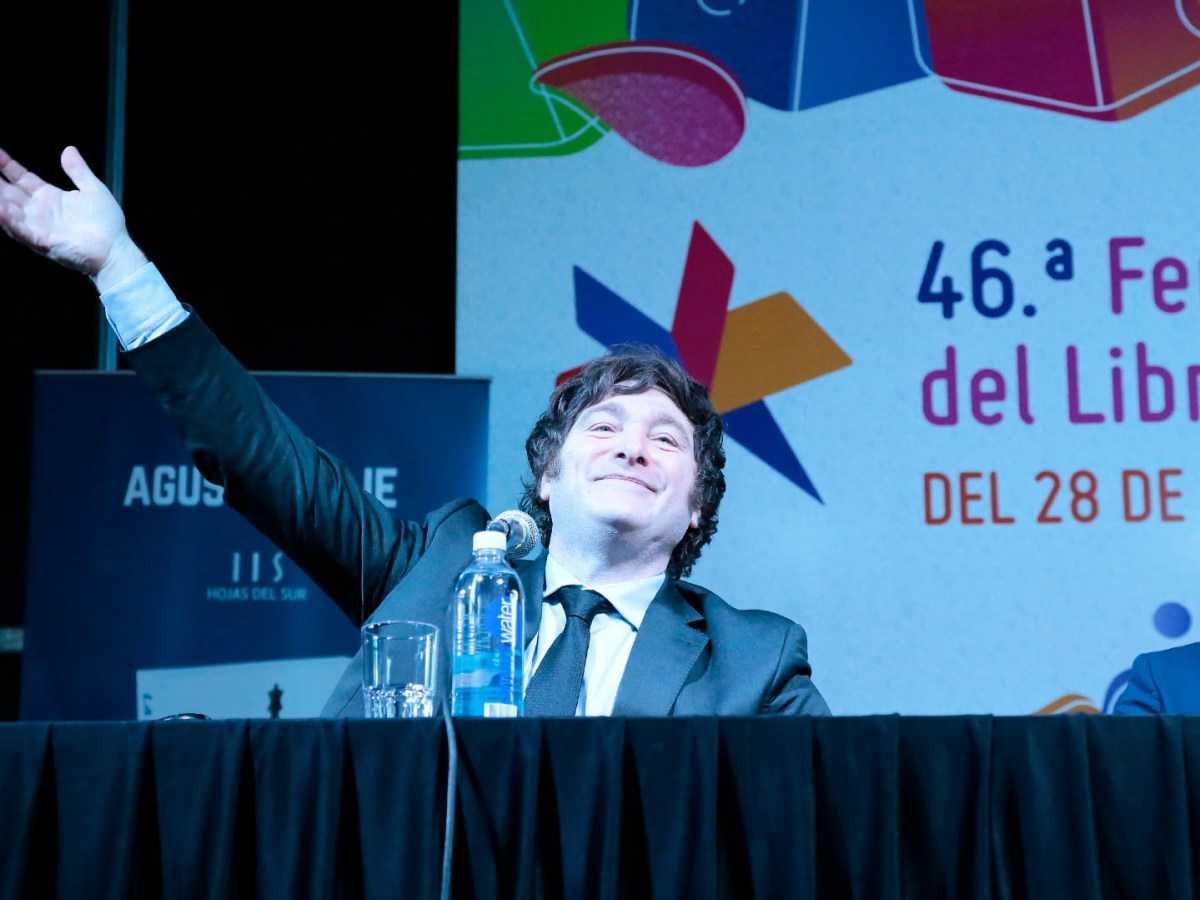 La derecha «no cobarde» se presentó en la Feria del Libro, con Milei a la&nbsp;cabeza