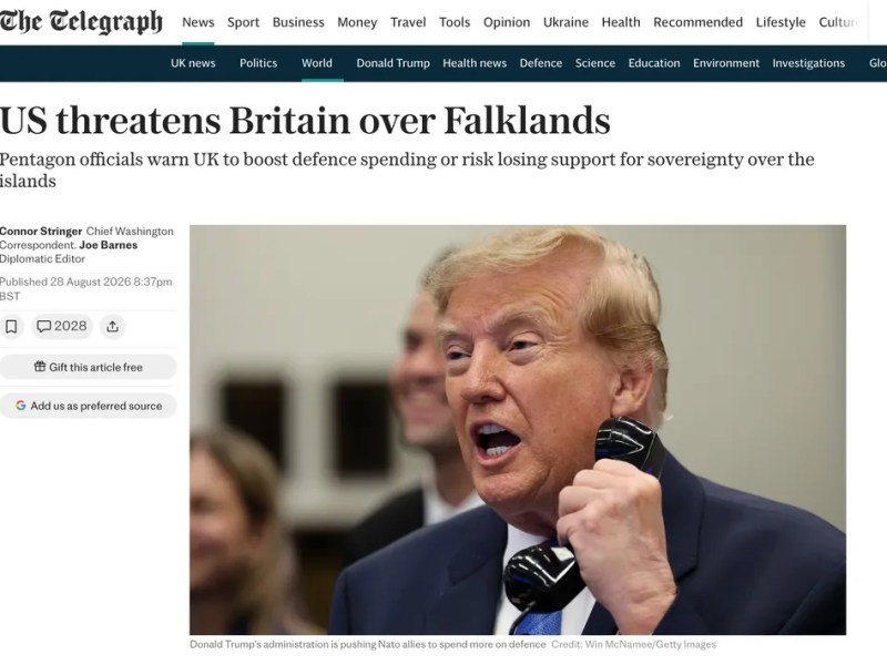 Estados Unidos avisó a Gran Bretaña que podría quitarle su apoyo por&nbsp;Malvinas