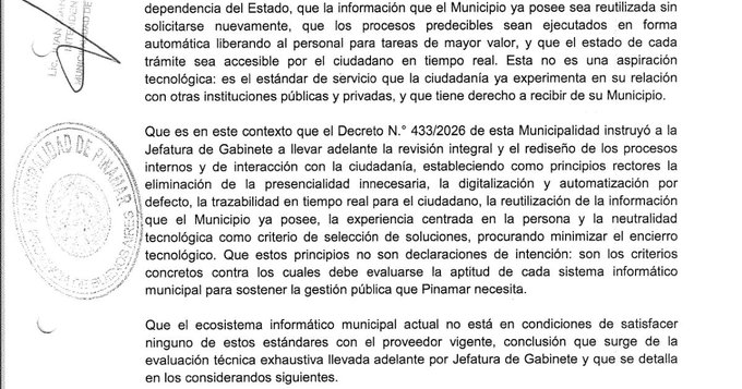 Cuestionan la transparencia de contratos de digitalizacion en la Municipalidad de Pinamar